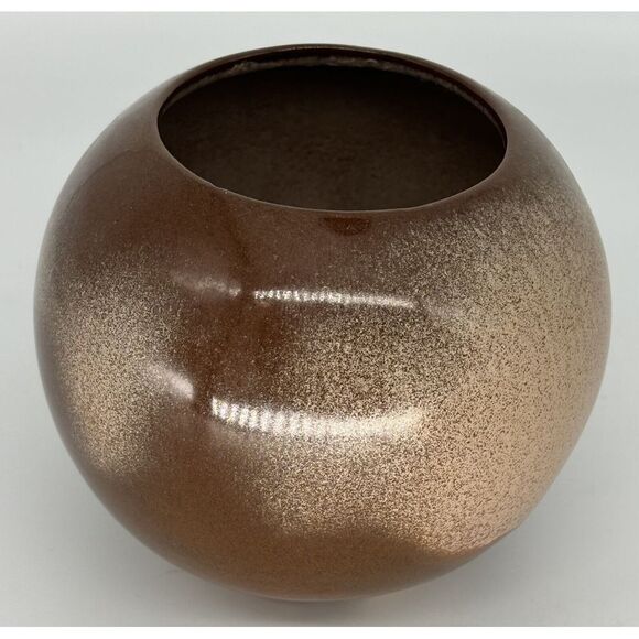 Vintage‎ Pottery Bowl Chocolate Brown Cream Glaze Planter - Picture 1 of 8